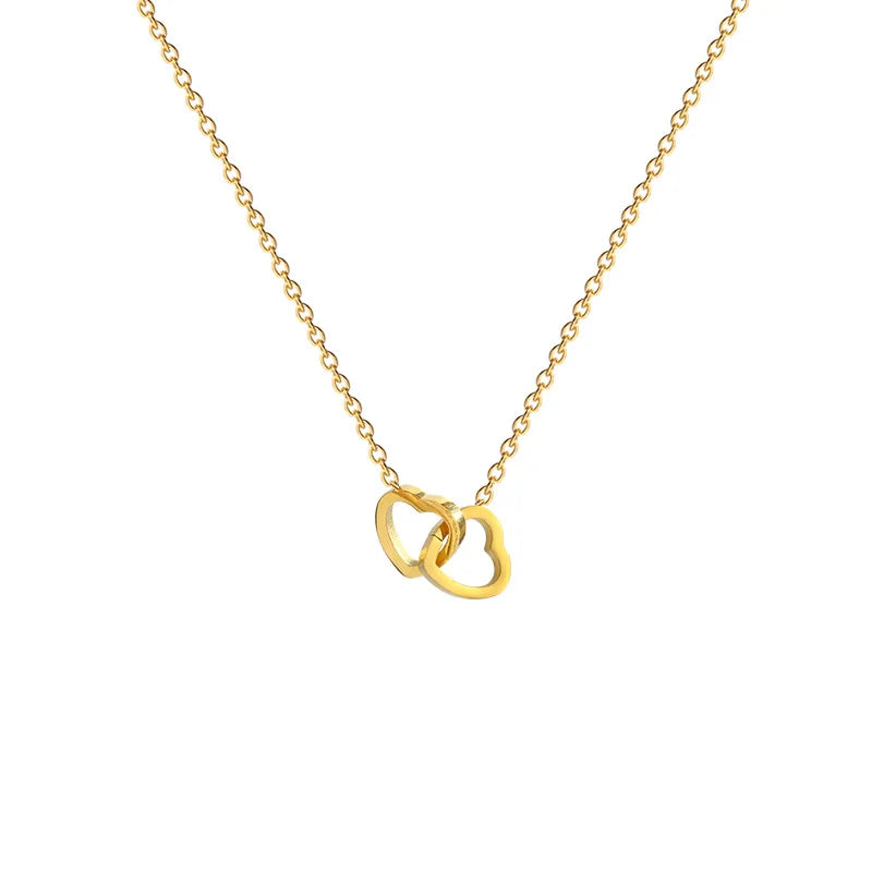 Double heart Gold Plated