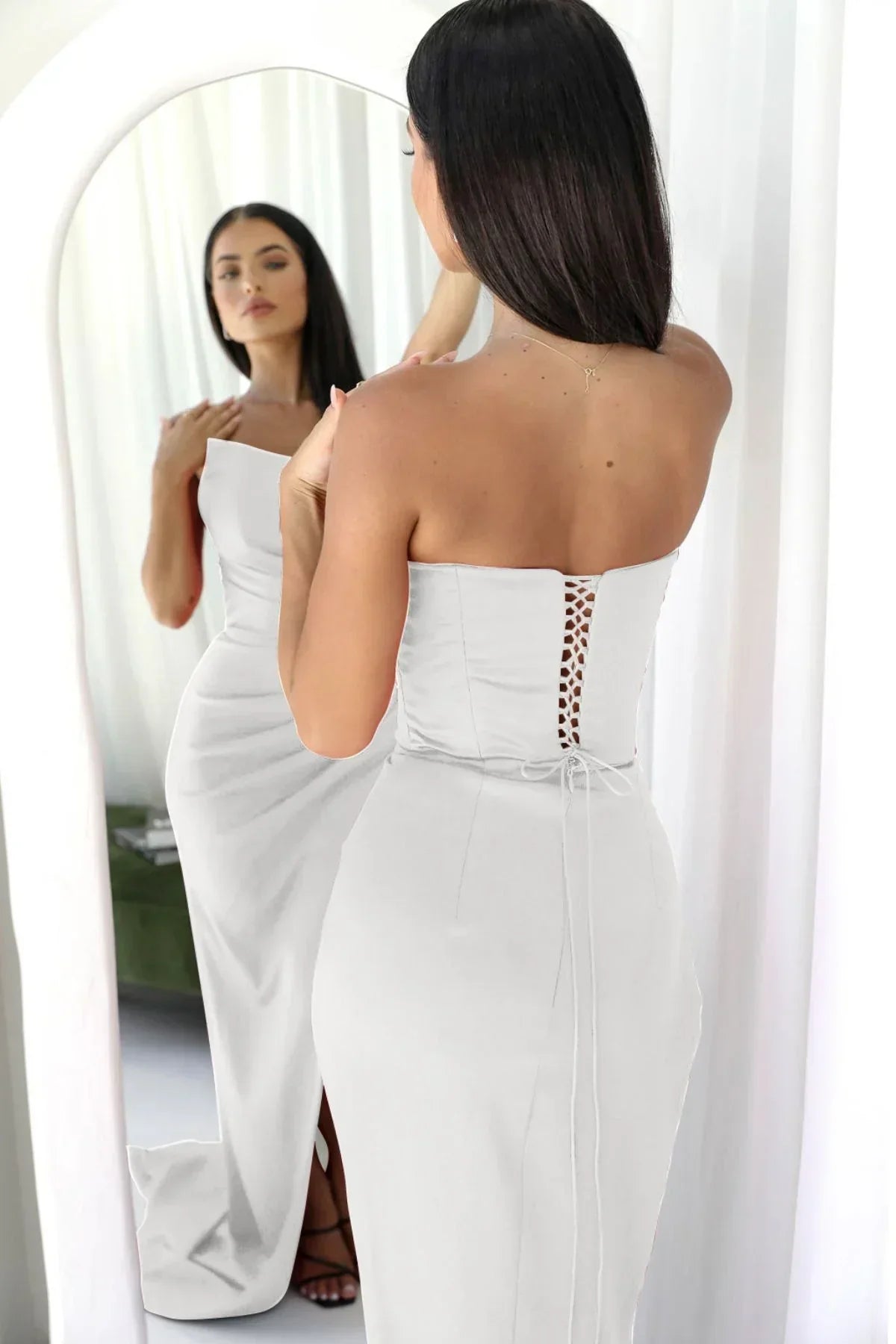 Sexy Strapless Pleated Dress