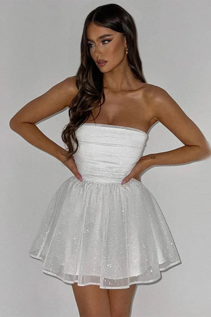Mini Glitter Dress - strapless