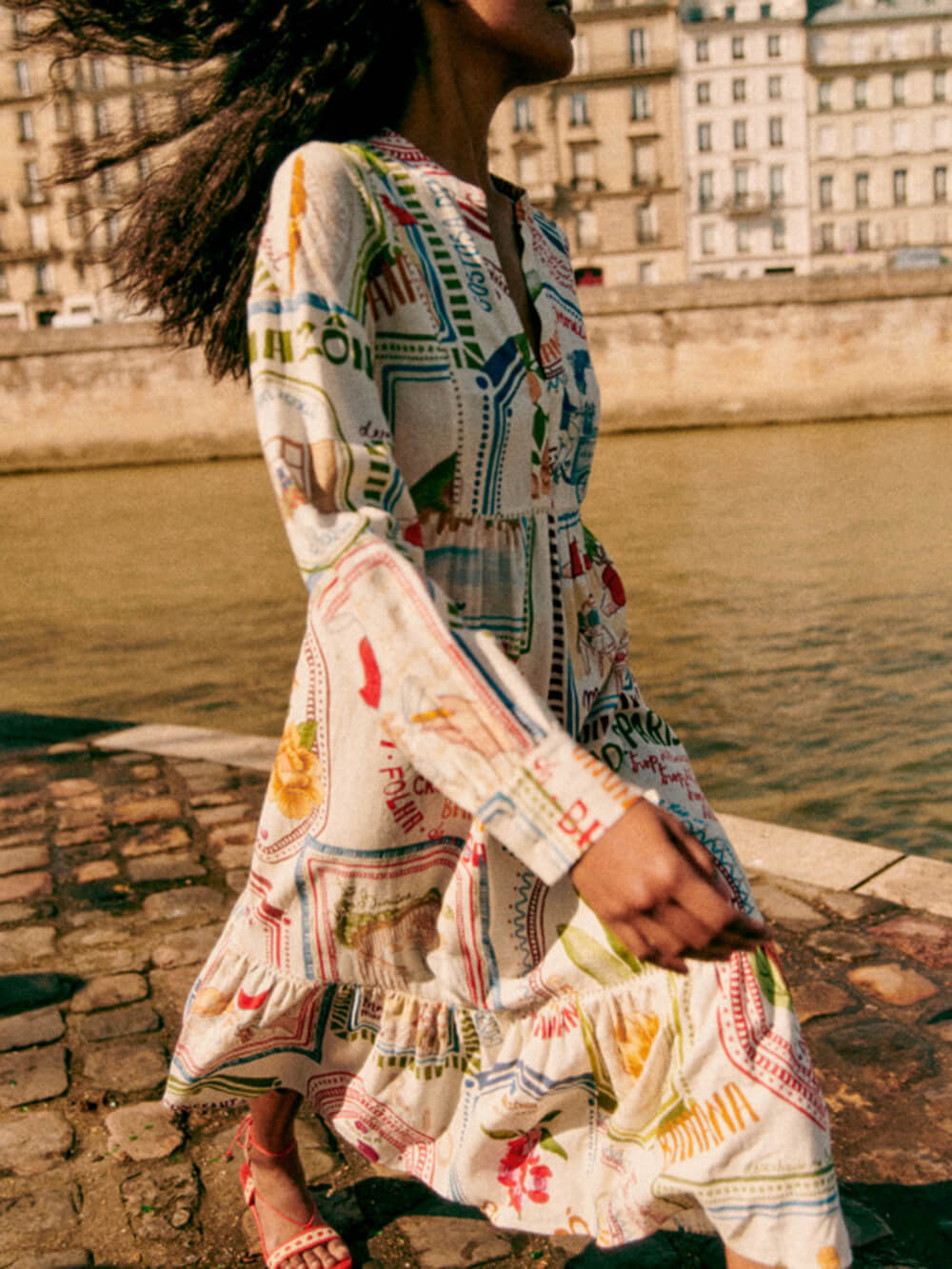 Linen Summer print dress