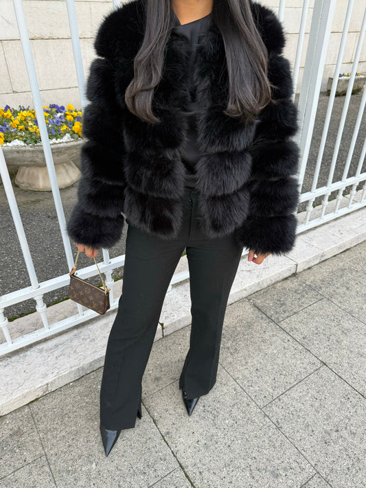 BLACK FUR LONG SLEEVES