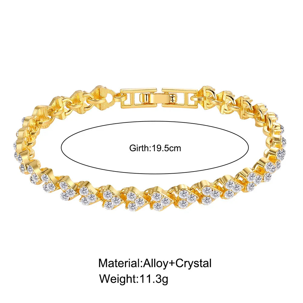 Crystal Heart Tennis Bracelet