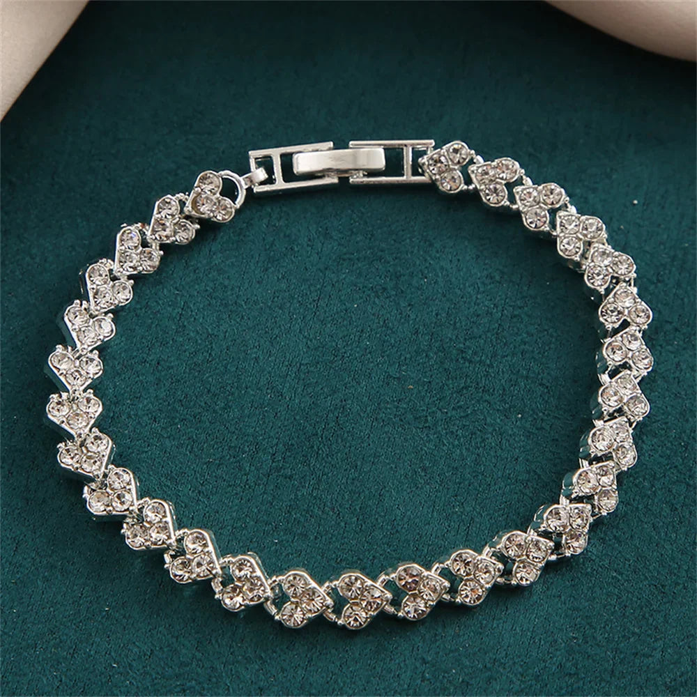 Crystal Heart Tennis Bracelet