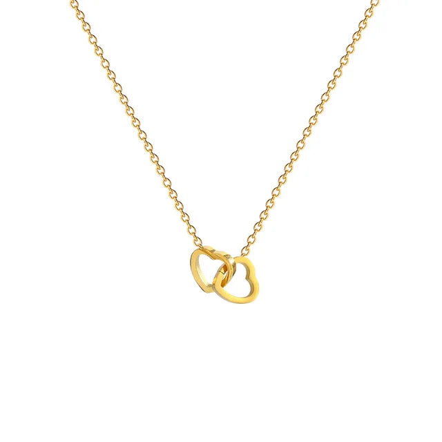 Double heart Gold Plated