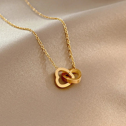Double heart Gold Plated