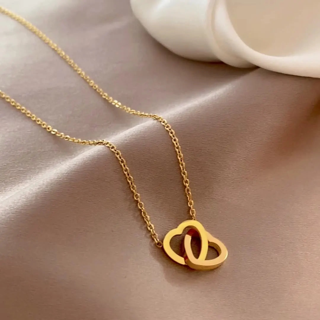 Double heart Gold Plated