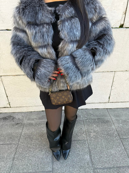 Anthracite Gray Faux Fur