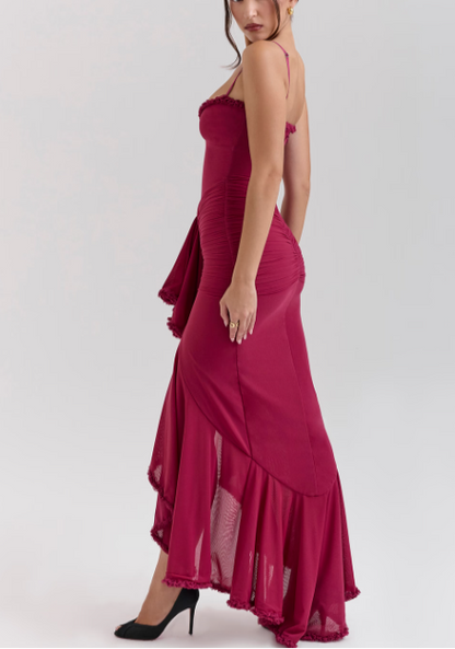 Janime Ruffled Front Gown Dress