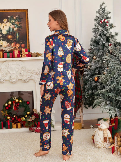 Cozy Christmas Cookie Print Long Sleeve Pajama UNISEX