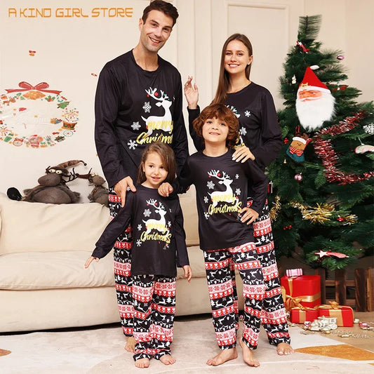 Christmas PJ's - Black/Reindeer