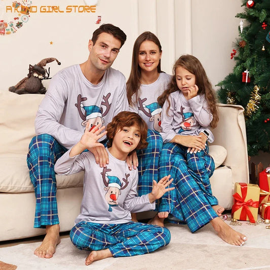Christmas PJ's Blue - Reindeer