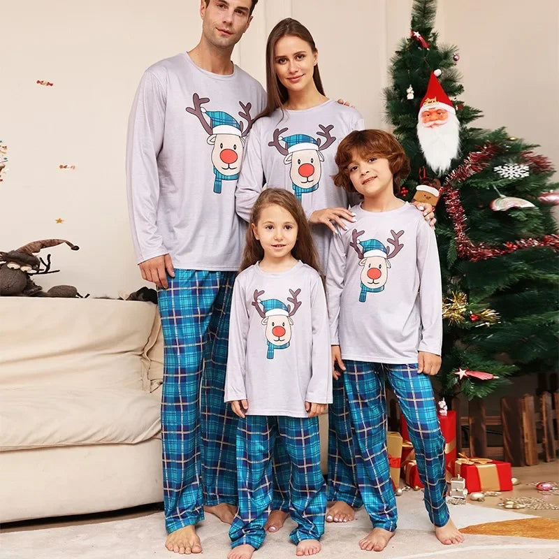 Christmas PJ's Blue - Reindeer