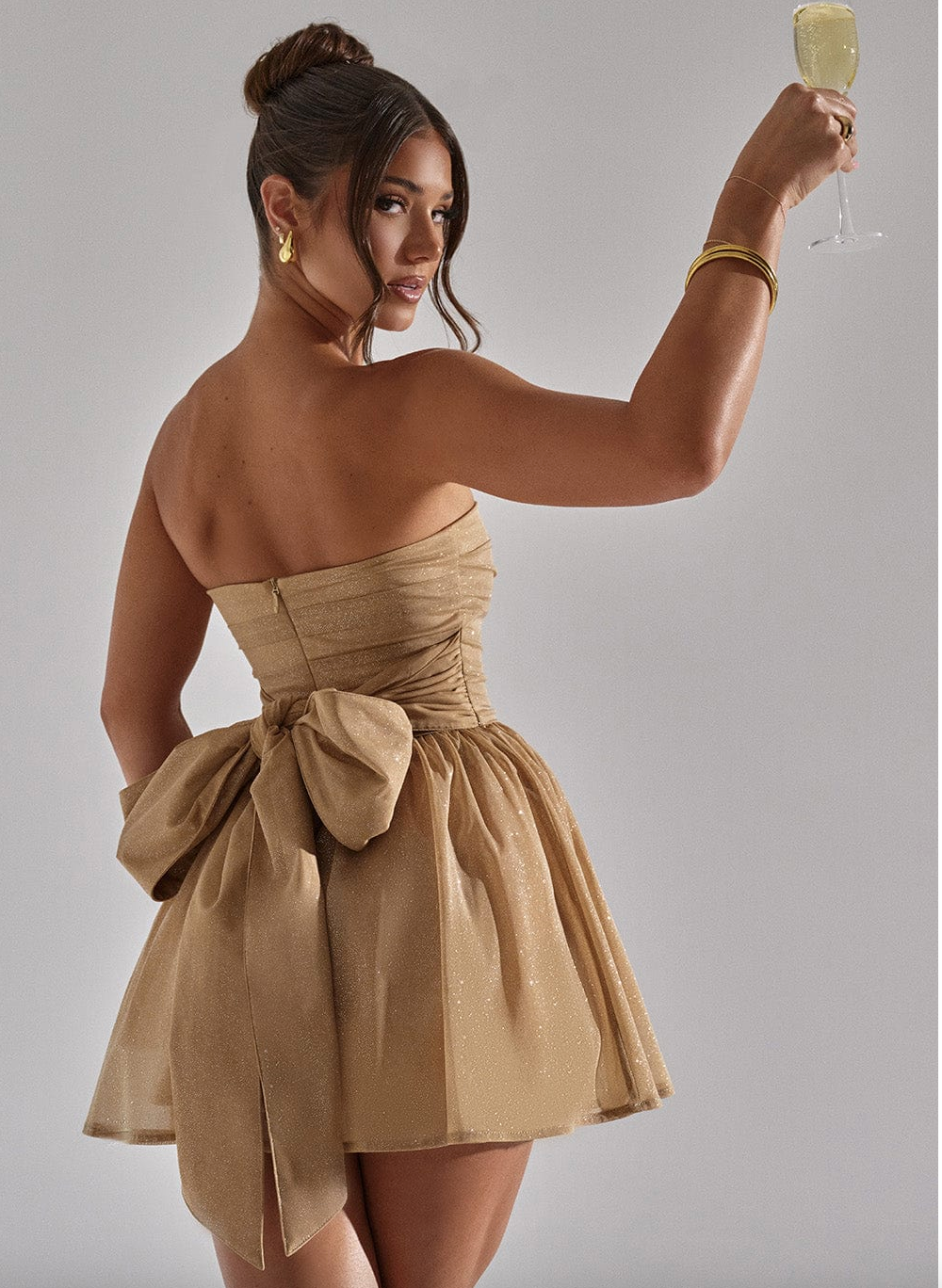 Mini Glitter Dress - strapless