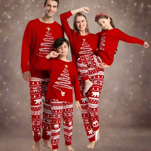 Christmas Family Matching Pajamas Set Red