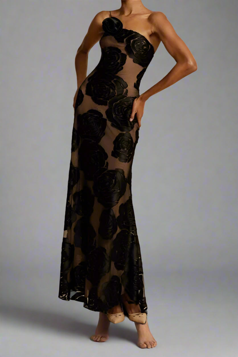 Selena One-Shoulder Floral Maxi Dress