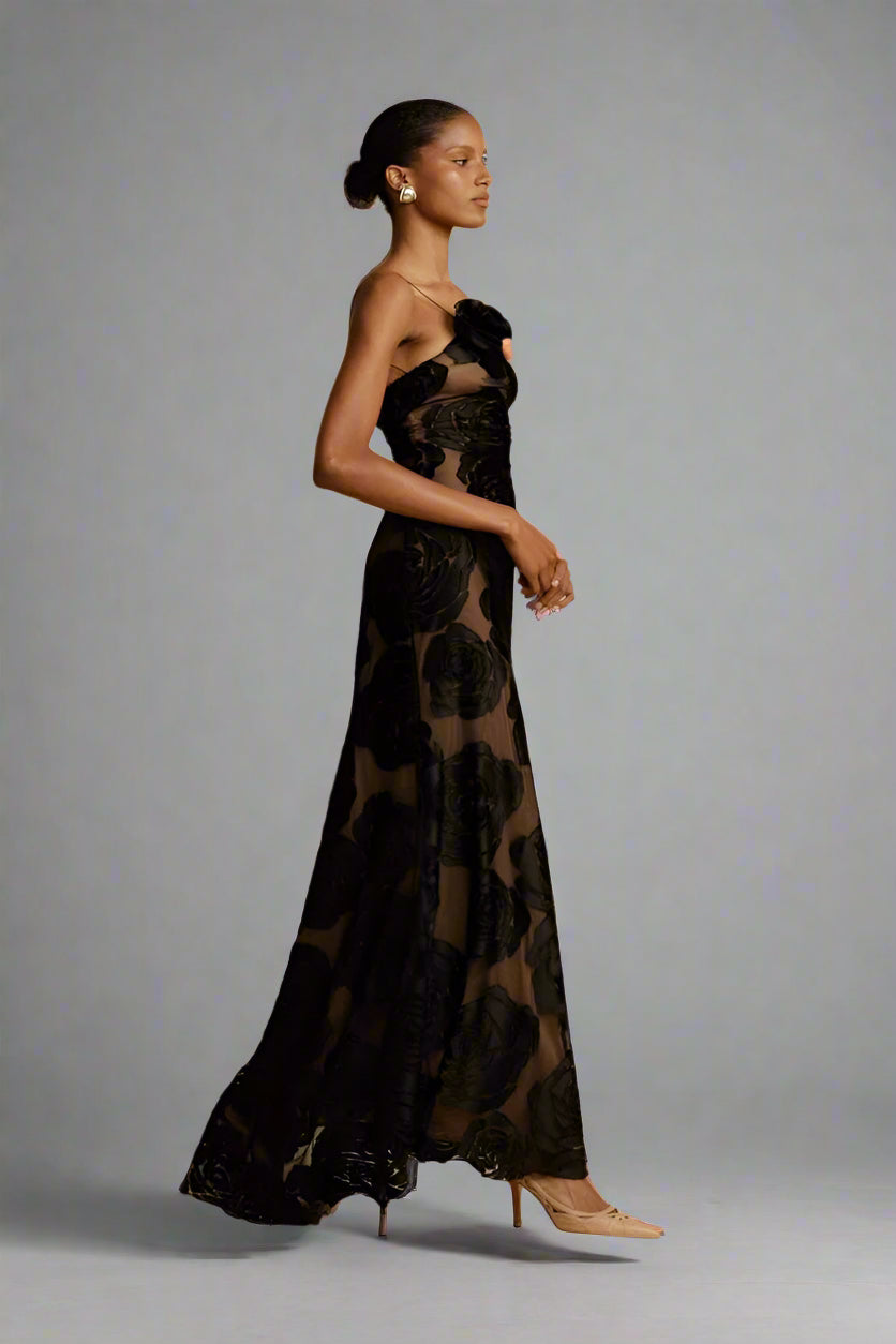 Selena One-Shoulder Floral Maxi Dress