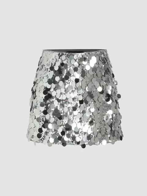 Sequin Skirt Silver/Black Perfect Holiday Party skirt