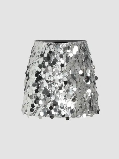 Sequin Skirt Silver/Black Perfect Holiday Party skirt