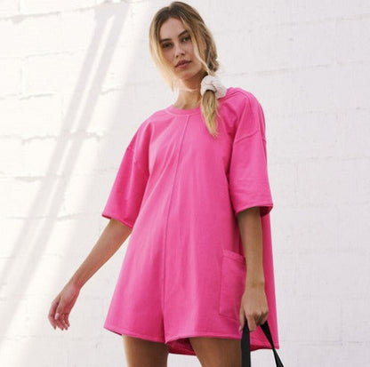 Sharon Oversized Shirt Romper