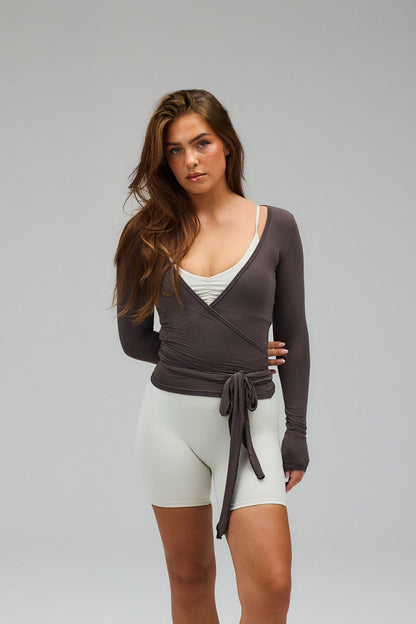 Wrap Blouse - Grey