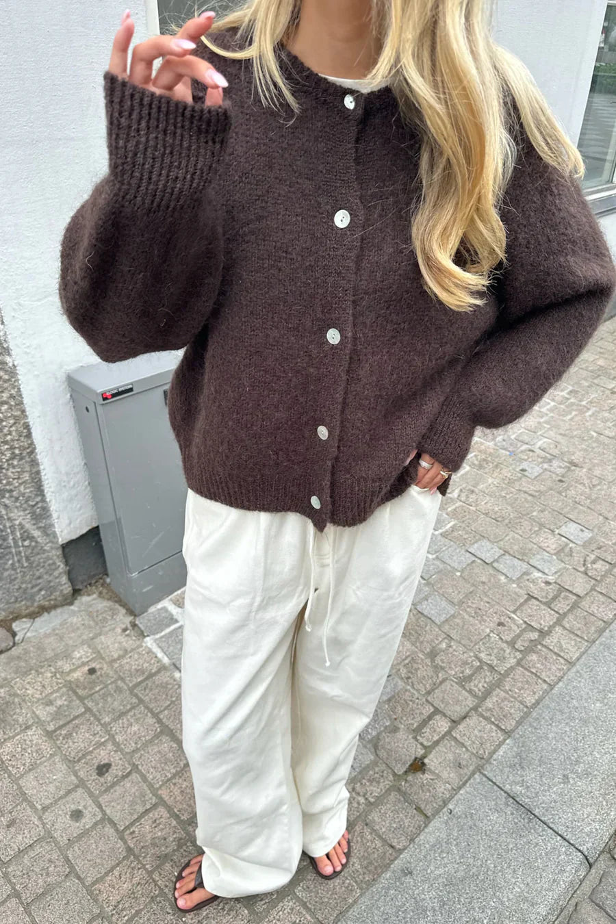 Knitted Vest - Darker Brown