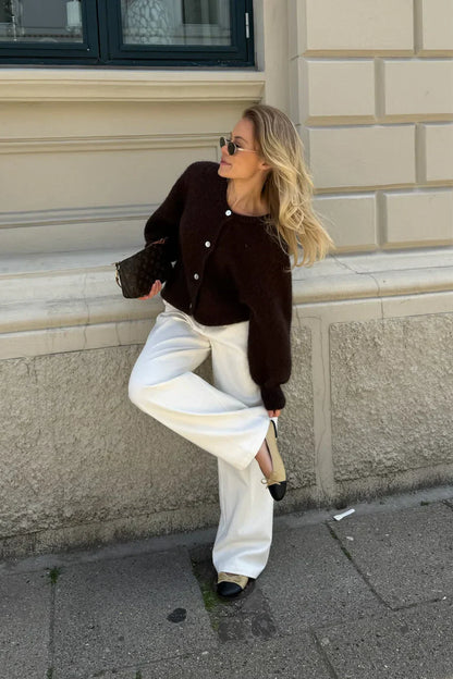 Knitted Vest - Darker Brown