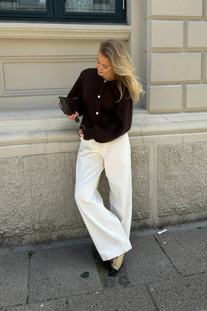 Knitted Vest - Darker Brown